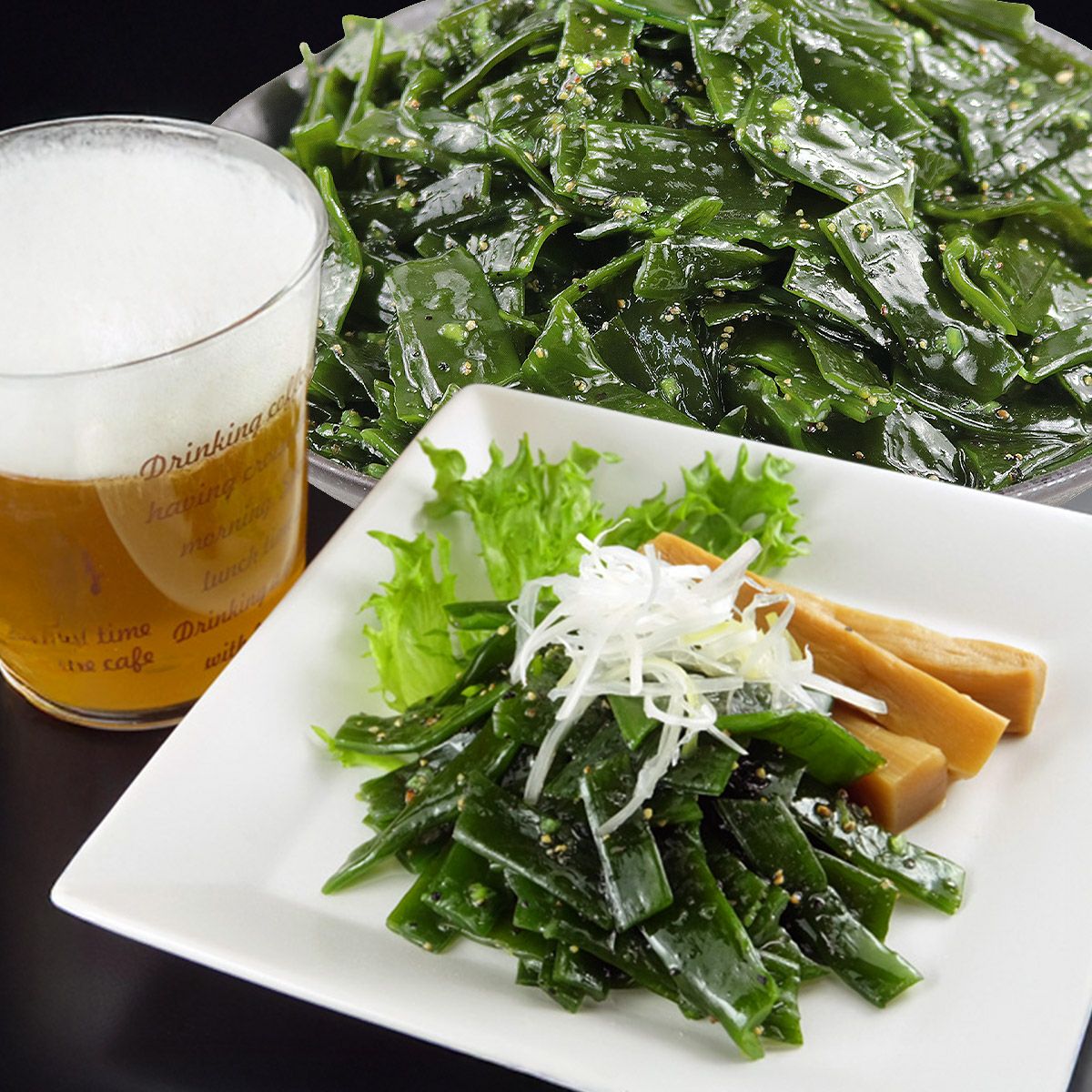 わかめだか　ステッカー付き わかめ おつまみワカメ 1kg 岩手県産 真崎わかめ 若目 茎 ニンニク