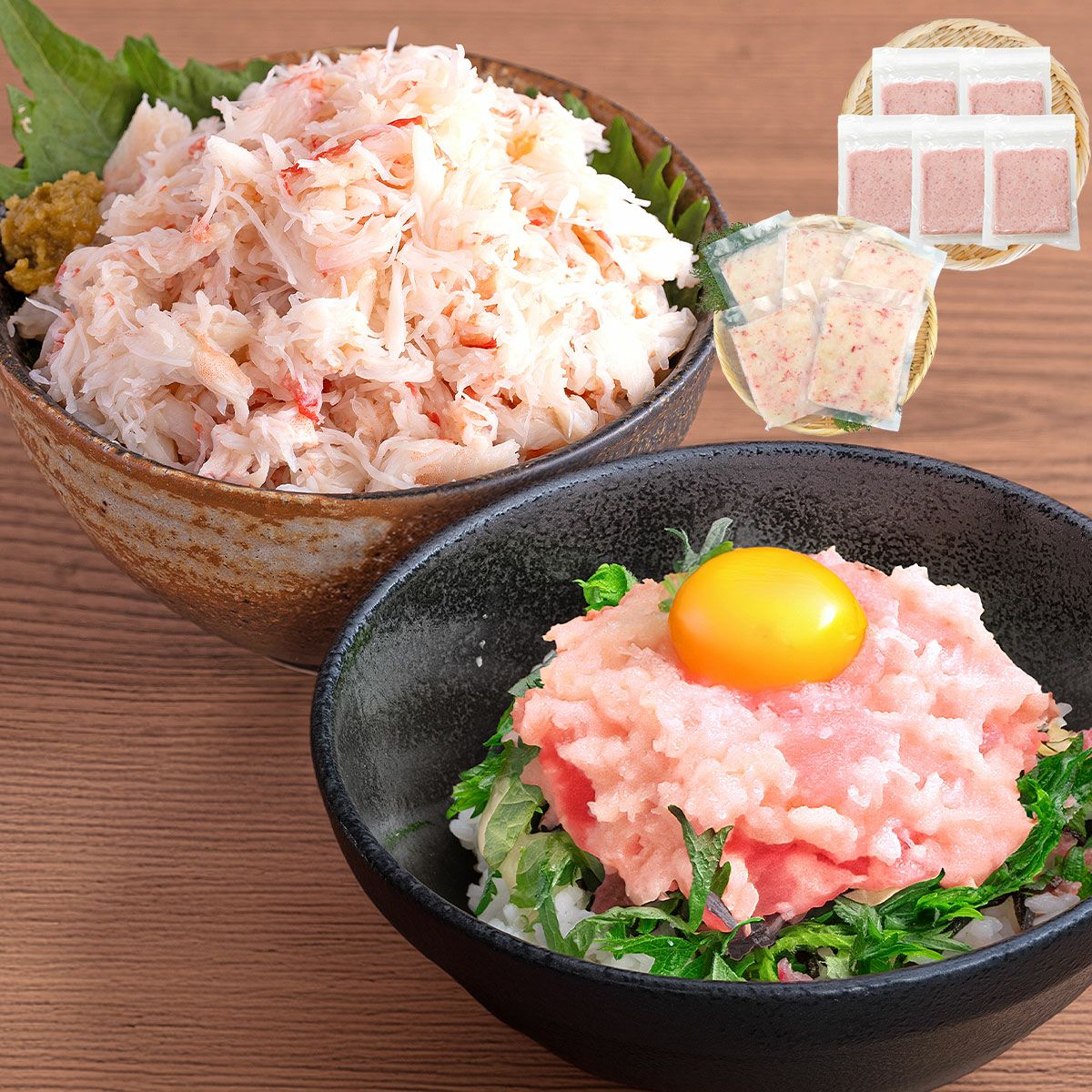 かに丼 ネギトロ丼 10食セット 10人前 本ズワイガニ 蟹 マグロ ねぎ